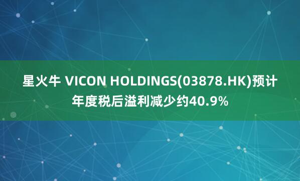 星火牛 VICON HOLDINGS(03878.HK)预计年度税后溢利减少约40.9%