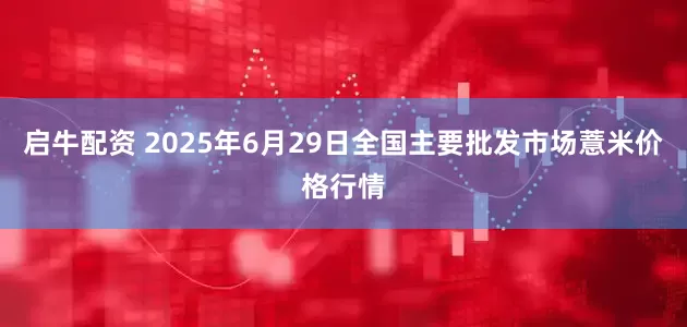 启牛配资 2025年6月29日全国主要批发市场薏米价格行情